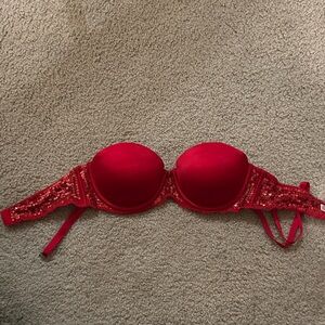 Victoria's Secret Red Sequin Lace Bra